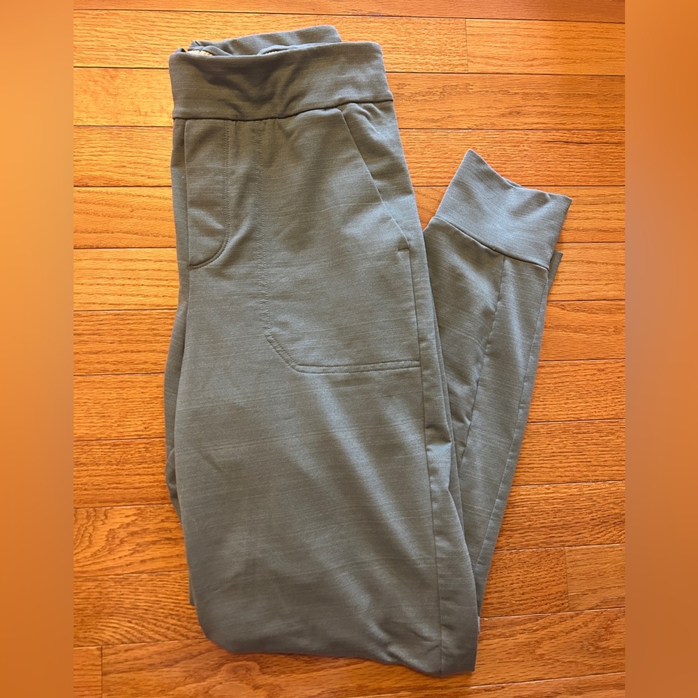 REI Cooperative Polyester Blend Jogger Pants (Women's Small) Gray/Green Pockets